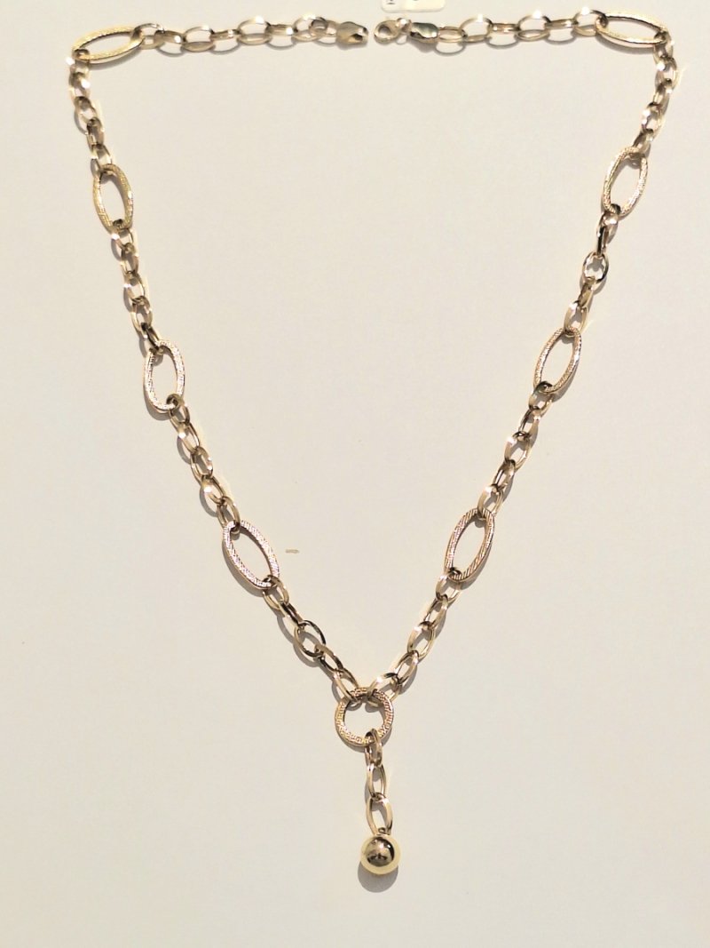 ZŁOTY NASZYJNIK 585 OZDOBNY 6.61g MODNY KULKA