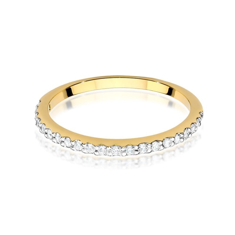 Pierścionek złoty 585 diamenty naturalne 0,18ct W0531