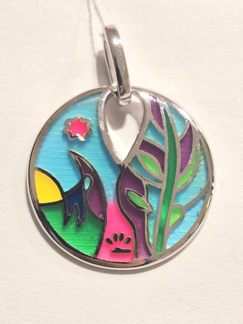 WISIOREK SREBRO 925 Z EMALIĄ KOLOROWY 