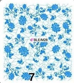 Naklejki wodne na paznokcie kwiat niebieski 4