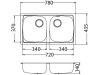 Zlewozmywak Alveus Basic 160 78x44 cm 2-komorowy INOX +syfon
