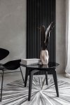 Lamele ścienne Woodline panel akustyczny na czarnym filcu Czarny mat 30x270 cm