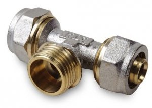Trójnik Pex 20x1/2x20 Gz Alupex skręcany mocny