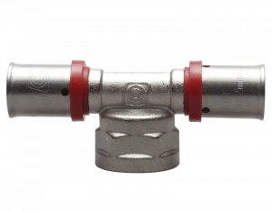 Trójnik Zaciskany Pex 20x1/2x20 GW zaprasowywany