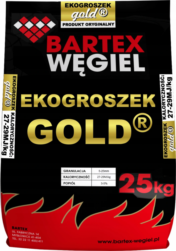 Węgiel Polski Ekogroszek Bartex Gold 1000 kg 27-29 MJ