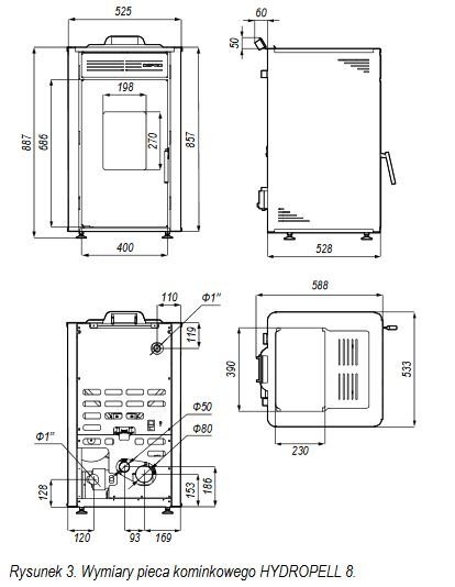 Defro Hydropell 8 kW piecyk z płaszczem wodnym