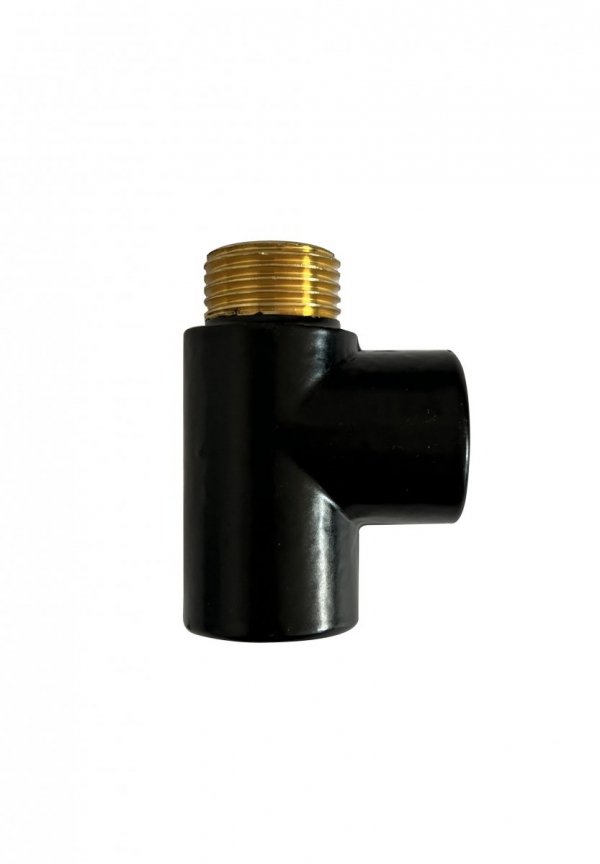 Trójnik do grzałki grzejnika łazienkowego czarny 1/2&quot;
