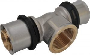 Trójnik Zaciskany Pex 20x3/4x20 GW zaprasowywany