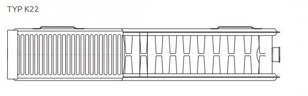 Diamond grzejnik panelowy C22 550x500 boczny + wieszaki