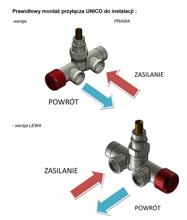Varioterm Unico Zestaw instalacyjny grzejnika łazienkowego chrom