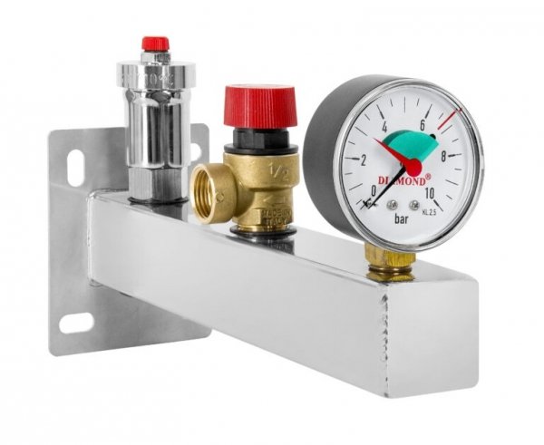 Grupa bezpieczeństwa ze stali nierdzewnej do naczynia CWU 6 bar