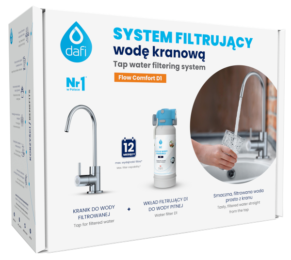 Filtr wody kranowej Dafi Flow Comfort D-1 podzlewowy + bateria