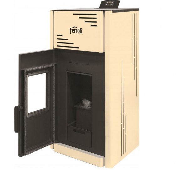 Termokominek Ferroli Breta Pellet PRO kominek z płaszczem wodnym 8 kW
