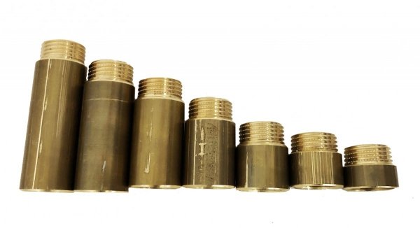 Przedłużka mosiężna 1/2&quot; 50 mm 25 bar wzmocniona