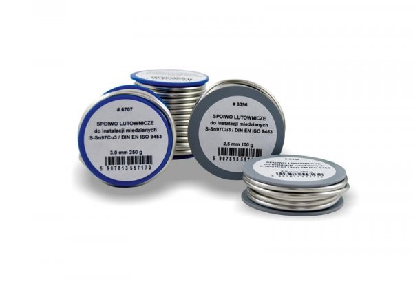 Cyna do lutowania miedzi Lut miękki 2,5 mm 250 g