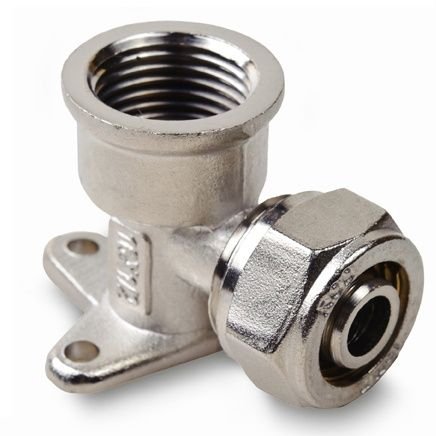Kolano Pex z wieszakiem 16x1/2 GW z łapkami Alupex
