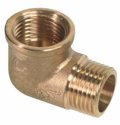 Kolano mosiężne 3/8&quot; wz nyplowe nr7 wzmocnione