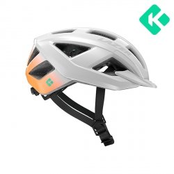 Kask gravel/MTB Lazer Cerro KinetiCore — White Flash Orange • Rozmiar L (58–61 cm)