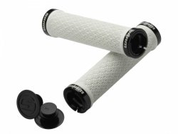 Chwyty SRAM MTB Locking Grips — białe, lock-on, podwójne