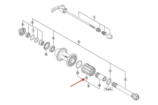 Główka kasety Shimano Deore XT FH-M770/775