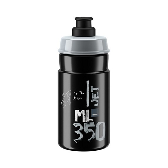 Elite Bidon Jet Black Grey Logo 350ml 