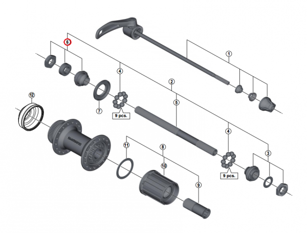 Stożek piasty tył Shimano FH-M4050 lewy
