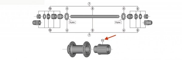 Główka kasety Shimano FH-TY500 7/8rz.