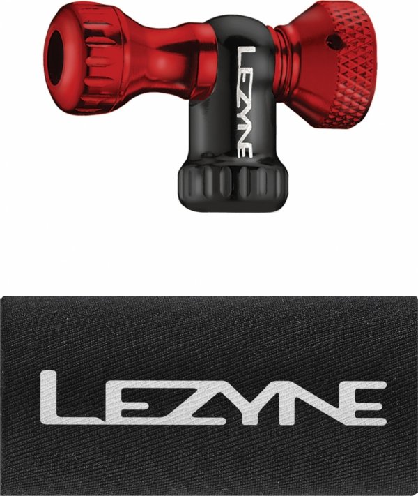 Głowica CO₂ Lezyne Control Drive CNC — czerwona