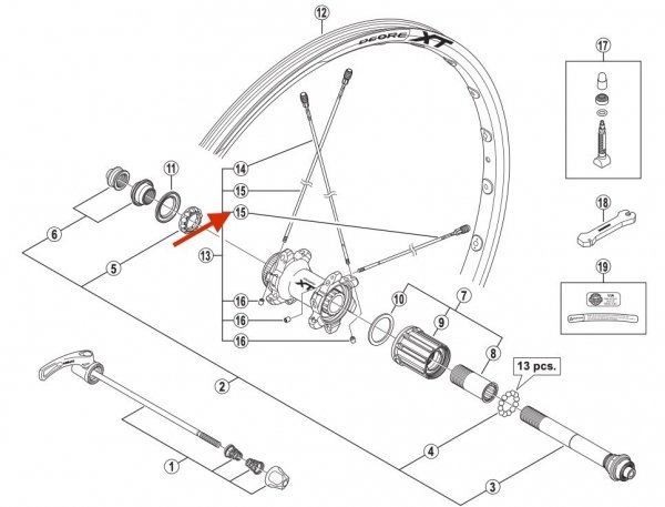 Szprycha Shimano WH-M785-R29 301 mm