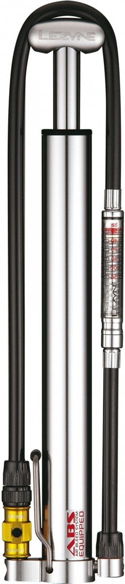Pompka ręczna Lezyne Mini CNC Micro Floor Drive HPG — srebrna, 160 PSI (11 bar)