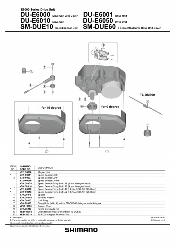 Osłona Shimano napędu DU-E6001 45 stopni