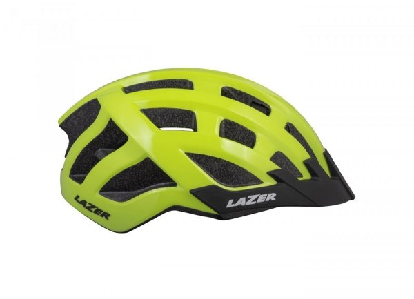 Kask Lazer Compact DLX Flash Yellow z siatką i lampką LED