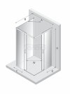 NEW TRENDY Kabina prysznicowa PRIME GUNMETAL BRUSHED 2D kwadratowa przyścienna U 90x90x200 szkło czyste 6mm Active Shield 2.0 K-4957
