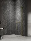 NEW TRENDY Kabina prysznicowa NESTA LIGHT GOLD WALK-IN U 120x200 szkło czyste 8mm Active Shield 2.0 - WSPORNIK KĄTOWY K-1735-WL