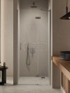 NEW TRENDY Drzwi wnękowe NESTA GUNMETAL BRUSHED 1D L 110x200 czyste 6mm Active Shield 2.0 D-0933A