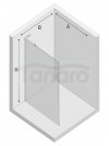 NEW TRENDY Kabina prysznicowa NESTA COPPER BRUSHED WALK-IN U 90x200 szkło czyste 8mm Active Shield 2.0 - WSPORNIK KĄTOWY K-1748-WL