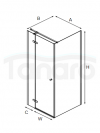 NEW TRENDY Kabina prysznicowa KALIBRA S CHROM 80x80x195 szkło 6mm K-4979-S