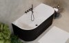BESCO Wanna przyścienna Leya B&W 170x78 + syfon chrom #WASB-170-L