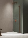 NEW TRENDY Kabina prysznicowa NESTA COPPER BRUSHED WALK-IN U 70x200 szkło czyste 8mm Active Shield 2.0 - WSPORNIK KĄTOWY K-1746-WL
