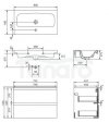CERSANIT - Set C469 - Szafka łazienkowa z umywalką MODUO 80 cm kolor Kaszmir  S801-592