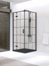 NEW TRENDY - Kabina kwadratowa New Renoma BLACK 90x90x195  D-0274A/D-0119B  PRAWA