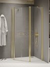 NEW TRENDY Kabina prysznicowa New Soleo Light Gold, pięciokątna, asymetryczna, drzwi podwójne 100x80 K-1669