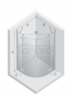 NEW TRENDY Kabina NESTA chrom 2D półokrągła  100x100x200 czyste 6mm Active Shield 2.0 K-3683