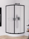 NEW TRENDY Kabina prysznicowa, półokrągła, R55 SUVIA BLACK 90x90x185 K-3578