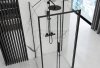 REA - Kabina Prysznicowa Przyścienna RAPID SLIDE Black-Czarna  /drzwi 130 + ścianka 80 x2 + ramię x2/