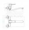 KUCHINOX - Bateria zlewozmywakowa MADERA ścienna Chrom  BQM_080D