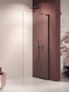NEW TRENDY Kabina prysznicowa NESTA BLACK WALK-IN U 80x200 szkło czyste 8mm Active Shield 2.0 - WSPORNIK KĄTOWY K-1723-WL