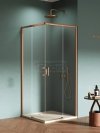 NEW TRENDY Kabina prysznicowa PRIME COPPER BRUSHED 2D prostokątna 80x100x200 szkło czyste 6mm Active Shield 2.0 D-0808A/D-0813A