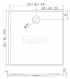 NEW TRENDY Brodzik konglomeratowy Nex shade 100x100, kwadratowy, w kolorze antracyt, wysokość 3,5cm B-0502