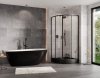 BESCO Kabina prysznicowa 80x80x190  Zarya Black ZPB-80-190-C